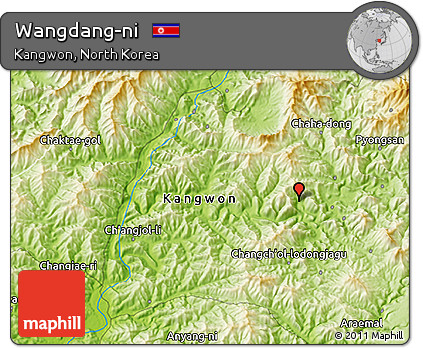Physical 3D Map of Wangdang-ni