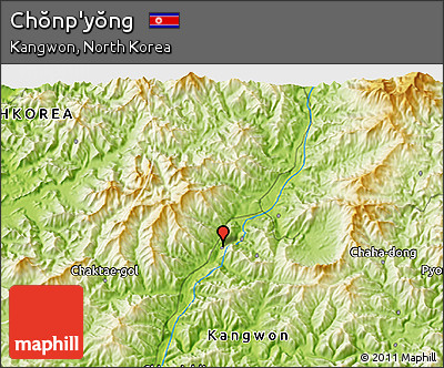 Physical 3D Map of Chŏnp'yŏng