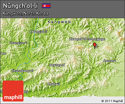 Physical 3D Map of Nŭngch'ol-li