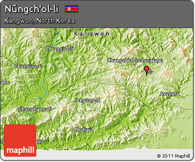 Physical 3D Map of Nŭngch'ol-li