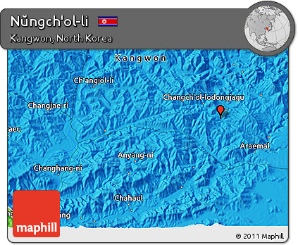 Political 3D Map of Nŭngch'ol-li