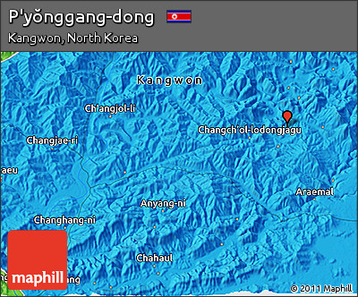 Political 3D Map of P'yŏnggang-dong