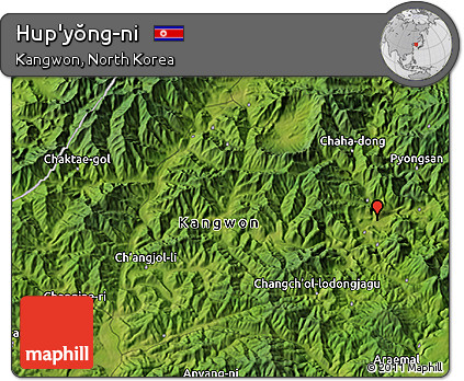 Satellite 3D Map of Hup'yŏng-ni