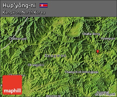 Satellite 3D Map of Hup'yŏng-ni
