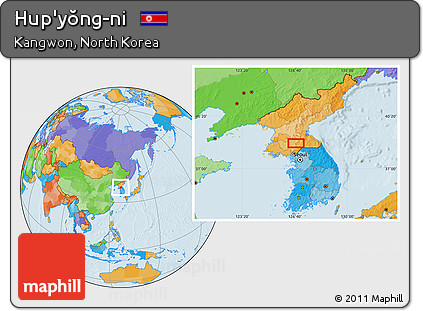 Political Location Map of Hup'yŏng-ni