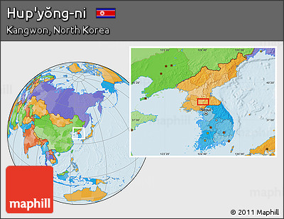 Political Location Map of Hup'yŏng-ni