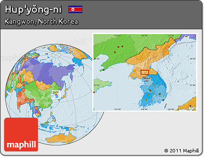 Political Location Map of Hup'yŏng-ni