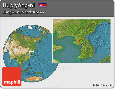 Satellite Location Map of Hup'yŏng-ni