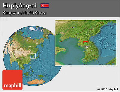 Satellite Location Map of Hup'yŏng-ni