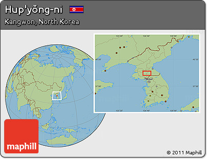 Savanna Style Location Map of Hup'yŏng-ni