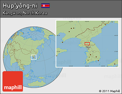 Savanna Style Location Map of Hup'yŏng-ni