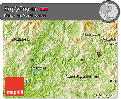 Physical Map of Hup'yŏng-ni
