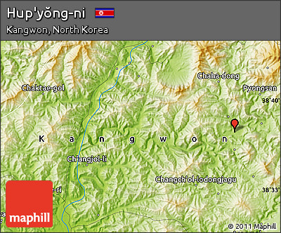 Physical Map of Hup'yŏng-ni