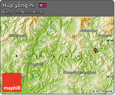 Physical Map of Hup'yŏng-ni