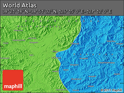 Political Map of the Area around 38° 36' 25" N, 126° 43' 29" E