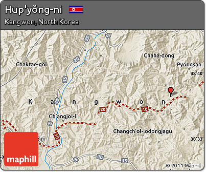 Shaded Relief Map of Hup'yŏng-ni