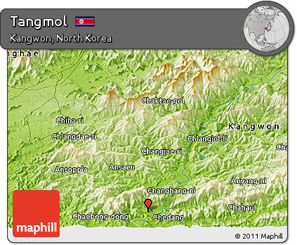 Physical Panoramic Map of Tangmol