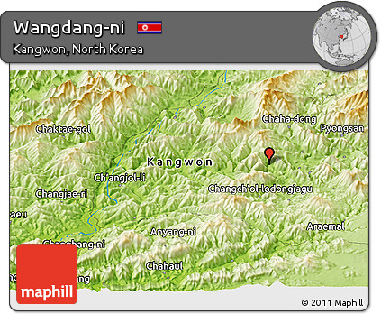 Physical Panoramic Map of Wangdang-ni