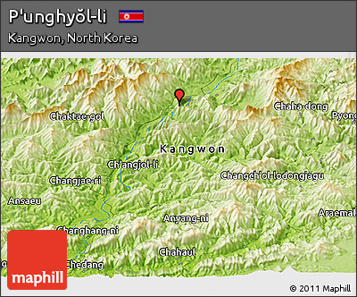 Physical Panoramic Map of P'unghyŏl-li