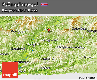 Physical Panoramic Map of Pyŏngp'ung-gol
