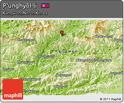 Physical Panoramic Map of P'unghyŏl-li
