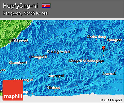 Political Panoramic Map of Hup'yŏng-ni