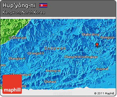 Political Panoramic Map of Hup'yŏng-ni