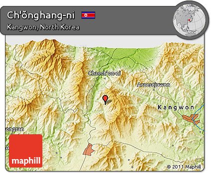 Physical 3D Map of Ch'ŏnghang-ni