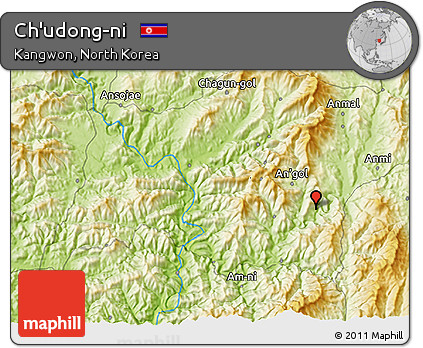 Physical 3D Map of Ch'udong-ni