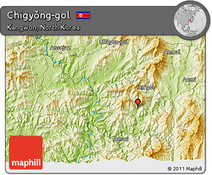 Physical 3D Map of Chigyŏng-gol