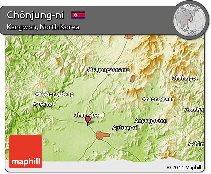 Physical 3D Map of Chŏnjung-ni