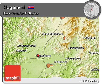 Physical 3D Map of Hagam-ni