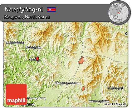 Physical 3D Map of Naep'yŏng-ni