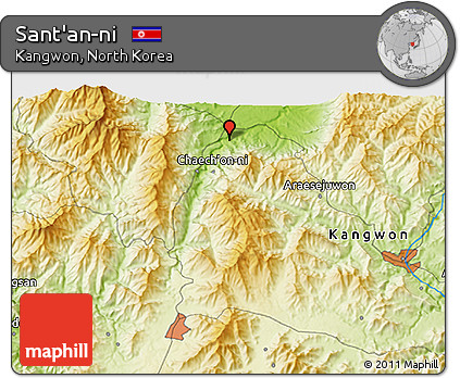 Physical 3D Map of Sant'an-ni