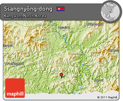 Physical 3D Map of Ssangnyŏng-dong