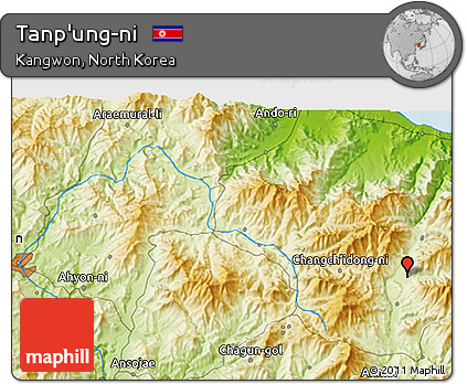 Physical 3D Map of Tanp'ung-ni