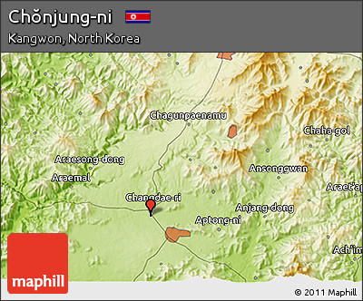 Physical 3D Map of Chŏnjung-ni