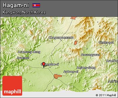 Physical 3D Map of Hagam-ni