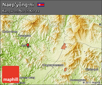 Physical 3D Map of Naep'yŏng-ni