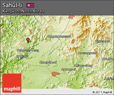 Physical 3D Map of Sahŭl-li
