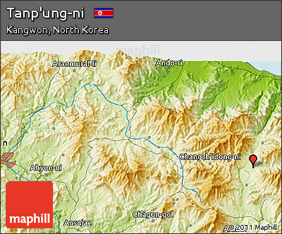 Physical 3D Map of Tanp'ung-ni