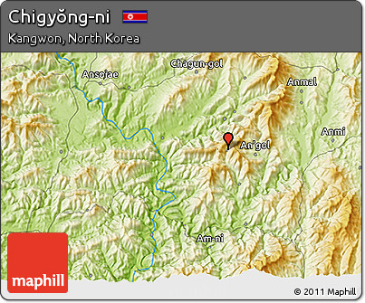 Physical 3D Map of Chigyŏng-ni
