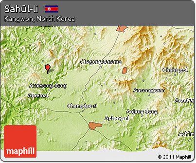 Physical 3D Map of Sahŭl-li