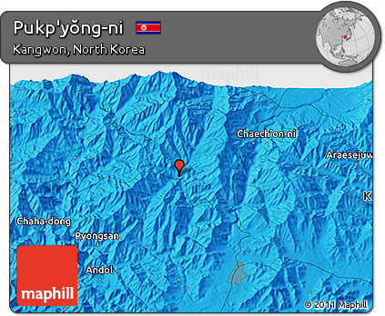 Political 3D Map of Pukp'yŏng-ni