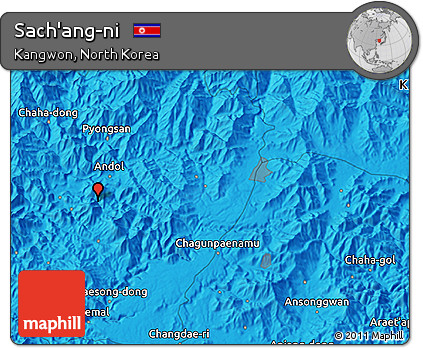 Political 3D Map of Sach'ang-ni