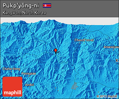 Political 3D Map of Pukp'yŏng-ni
