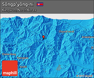 Political 3D Map of Sŏngp'yŏng-ni