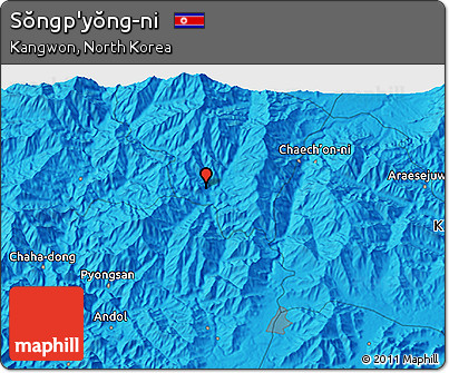 Political 3D Map of Sŏngp'yŏng-ni