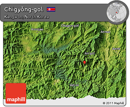 Satellite 3D Map of Chigyŏng-gol
