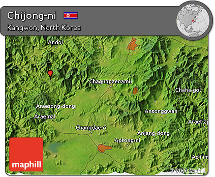 Satellite 3D Map of Chijong-ni